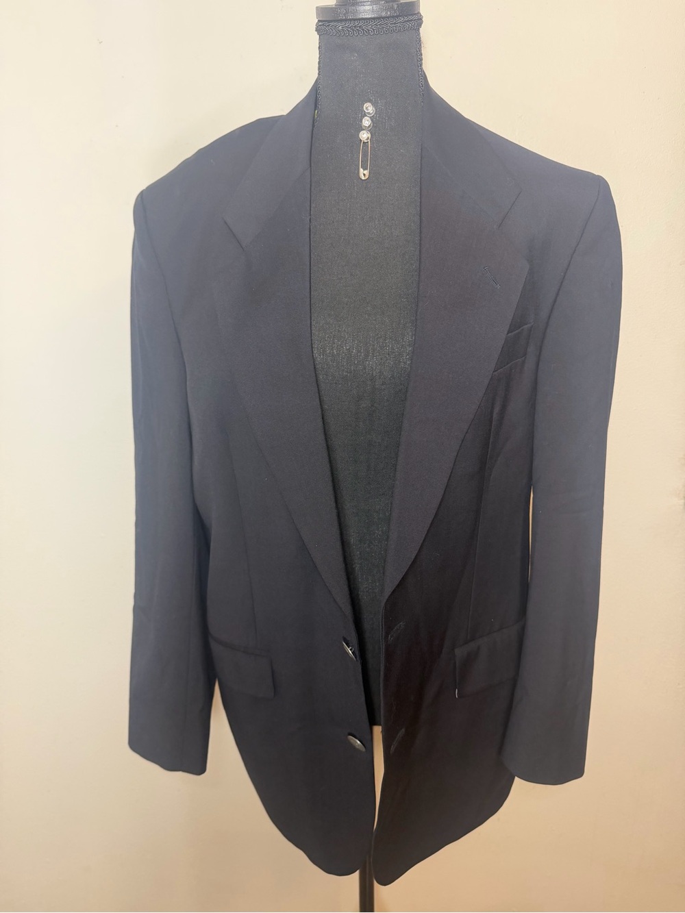 Bagir Ermenegildo Zegna Tropical Super 100s Wool Navy Blazer Men 38S